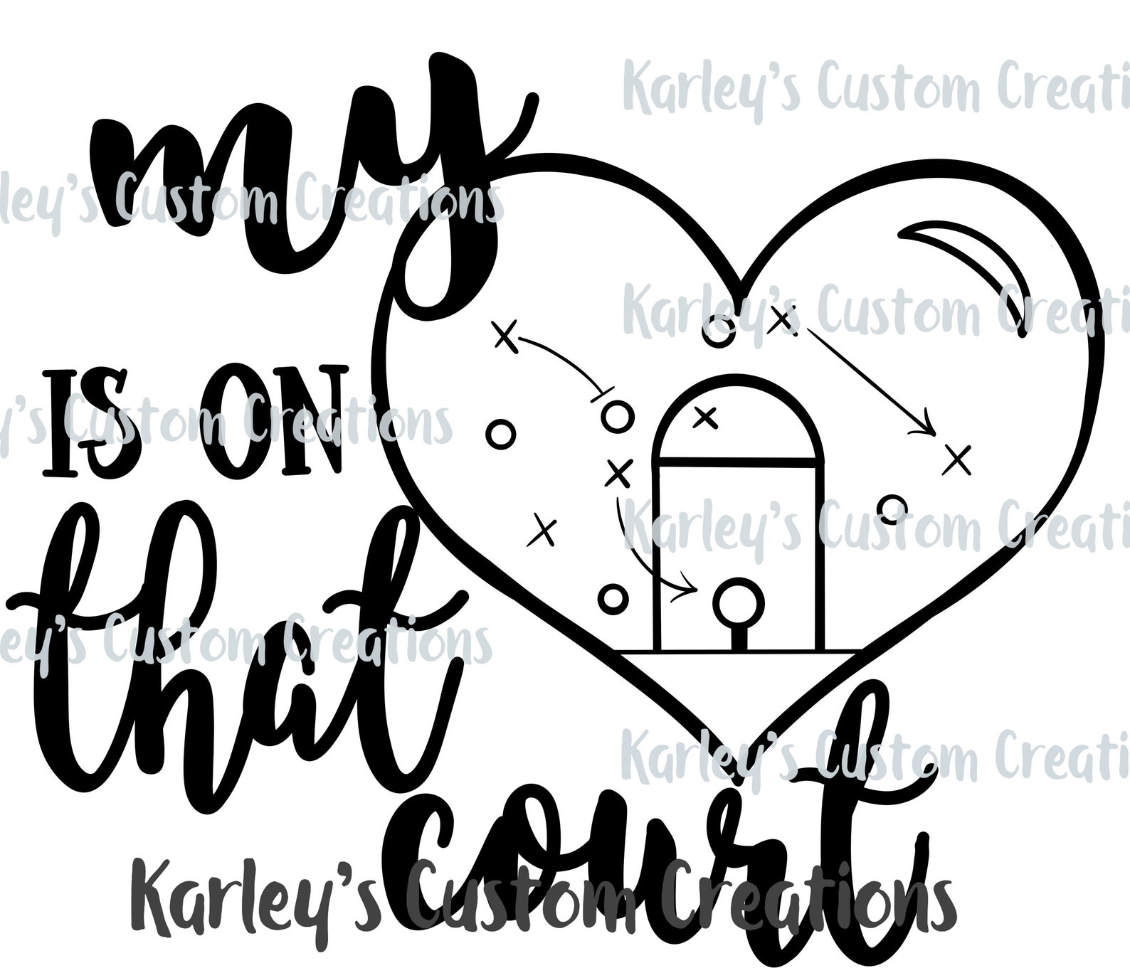 My Heart is on That Court SVG Png, Basketball Mom Png SVG Png Heaet on