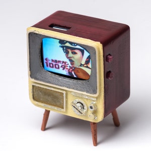 DIY Working Mini Vintage TV Kit With Remote | Custom Video For Model, Dollhouse, Action Figure | 1:12 Scale | Family Friendly | Made in USA