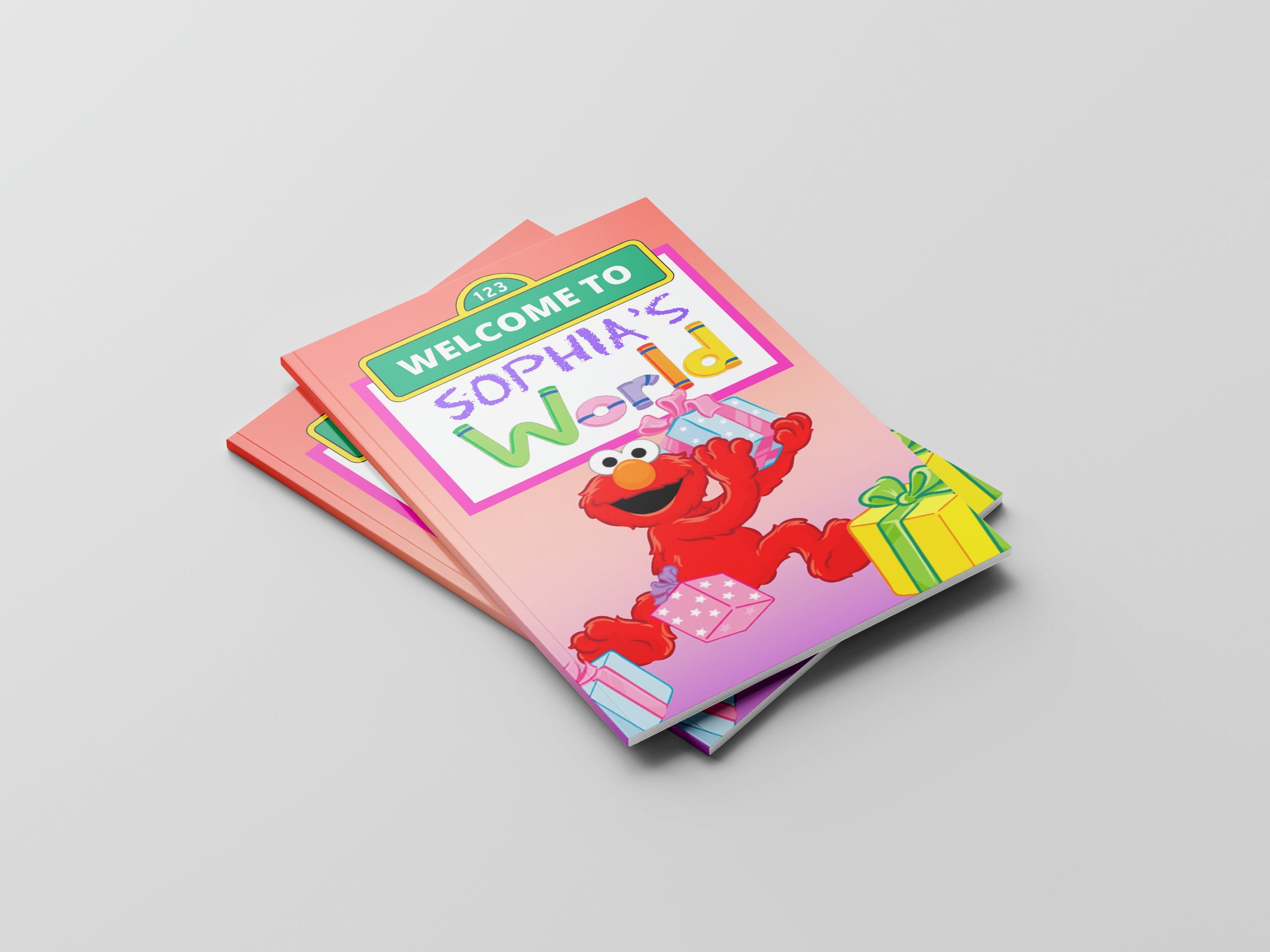 Personalized Elmo Coloring Book Party Favors Custom Party Etsy