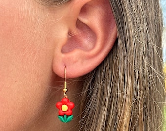 Camellia Flower Earrings | Nickel Free