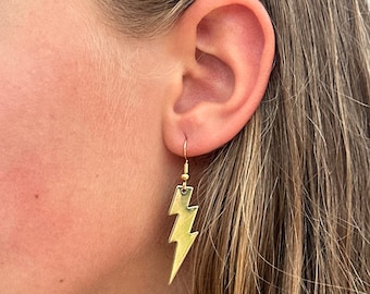 Gold Lightning Earring | Nickel Free