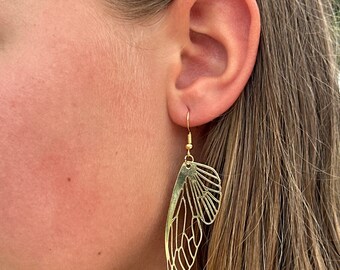 Gold Butterfly Wing Earring | Nickel Free