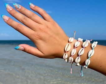 Puka Shell/Wax Thread Bracelet | Waterproof/Adjustable
