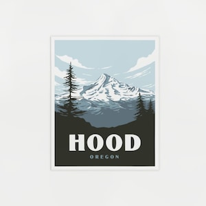 Mount Hood Oregon Poster - Ski Area Snowboarding Print