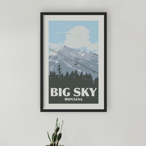 Big Sky Montana Poster - Ski Lift Print