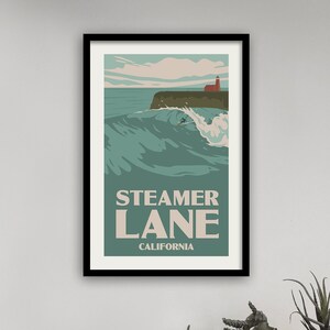 Steamer Lane California Poster - Stampa California Surf Beach