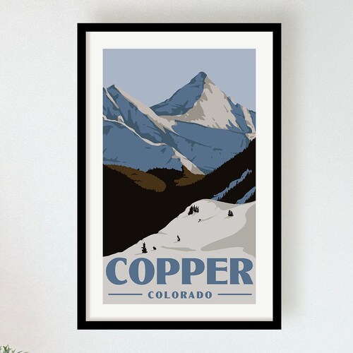 Copper Mountain Colorado Poster Minimalist Wall Art Ski Etsy