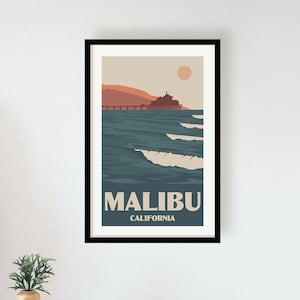 Malibu California Poster - Surf Beach Print