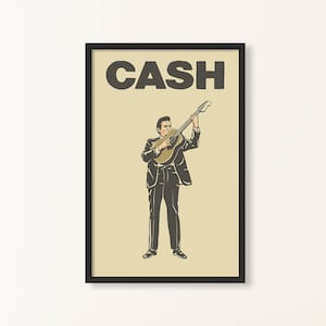 Man in Black Print - Johnny Cash Illustration Poster