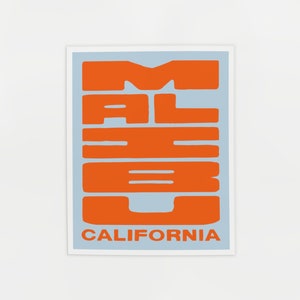 Malibu Retro California Poster - Surf Spot - Stampa da spiaggia