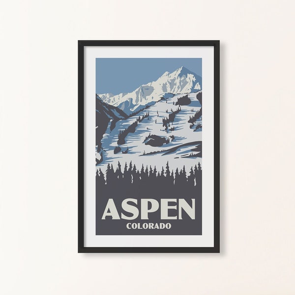 Aspen Colorado Poster - Mountain Ski Area Print