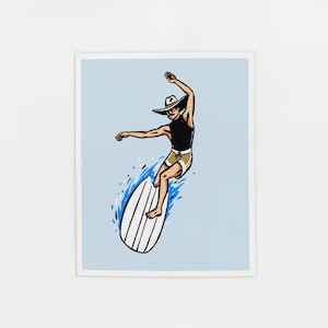 Cutback Cowboy Print - Illustration Poster