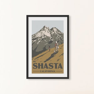 Mt. Shasta California Poster - Ski Area Hiking Print