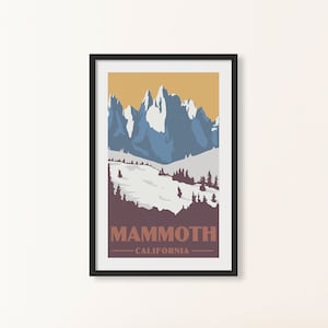 Poster di Mammoth Mountain California - Stampa dell'area sciistica per le vacanze
