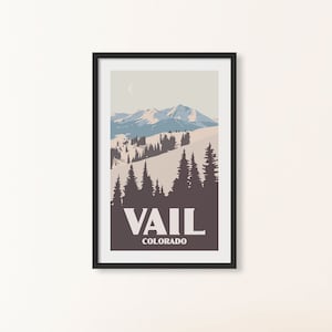 Póster de Vail Colorado - Impresión del área de esquí de montaña