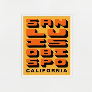 Stampa in stampatello di San Luis Obispo - Poster della California
