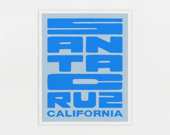 Santa Cruz Retro California Poster - Surf Spot - Beach Print
