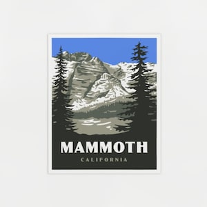 Poster di Mammoth Mountain California - Stampa dell'area sciistica per le vacanze