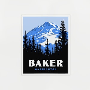 Baker Washington Poster - Ski Lift Print