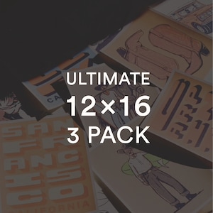 30 x 30 cm ultieme print, 3 stuks - illustratieposter
