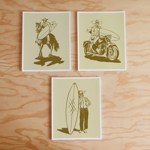 Brown Surf Cowboy Series - Westerse illustratieposter