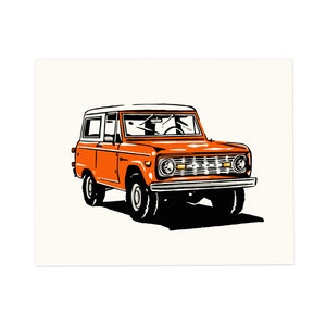 Ford Bronco Poster - Vintage Car Illustration Print