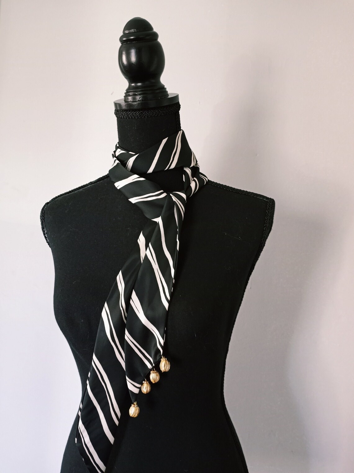 Striped Choker Scarf Silk Scarf Silk Fabric Scarf Gift for Etsy