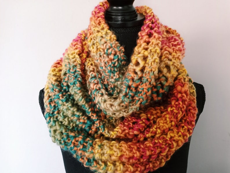 Hand Knit Multicolored Scarf