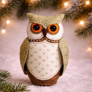 Naaipatroon uil: vilten vogelornament met borduursel (pdf/svg)