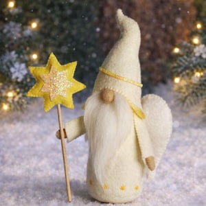 Christmas Angel gnome sewing pattern, felt gnome with star, Nativity SVG PDF, felt ornaments pattern, Christmas Decor