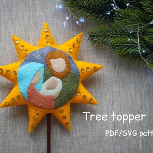 Tree Topper Star sewing pattern, PDF SVG pattern, nativity ornament, Christmas star, felt patterns, Christmas Tree Decoration