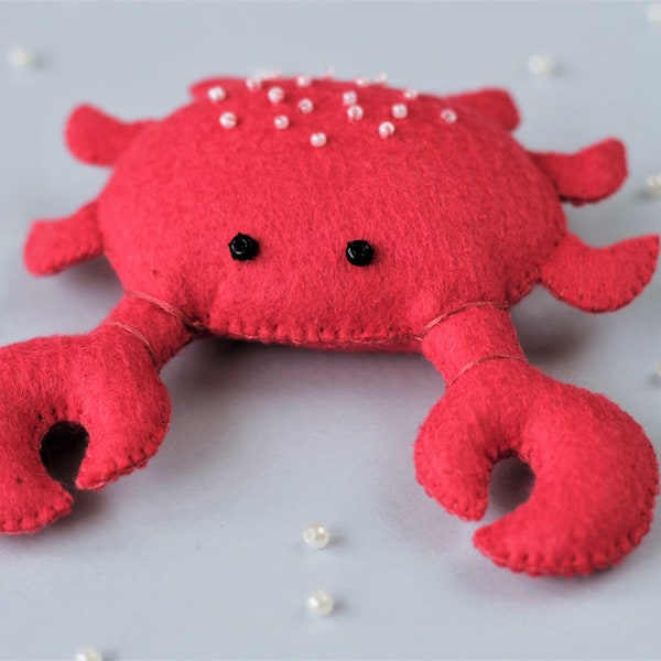 Crab sewing pattern | felt ornaments | baby mobile and garland | Ocean Dwellers svg pdf | Under Sea patterns| Pin Cushion