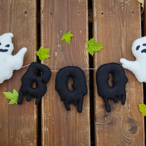 Halloween garland felt PATTERN | halloween decor pdf svg | Ghost garland pattern | felt ornament pattern | Spooky Ghost Garland