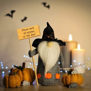 Cartamodello Gnomo di Halloween / zucca, feltro di topo PATTERN PDF SVG / Decorazioni di Halloween / modello di cappello da strega