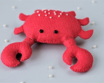 Crab sewing pattern | felt ornaments | baby mobile and garland | Ocean Dwellers svg pdf | Under Sea patterns| Pin Cushion