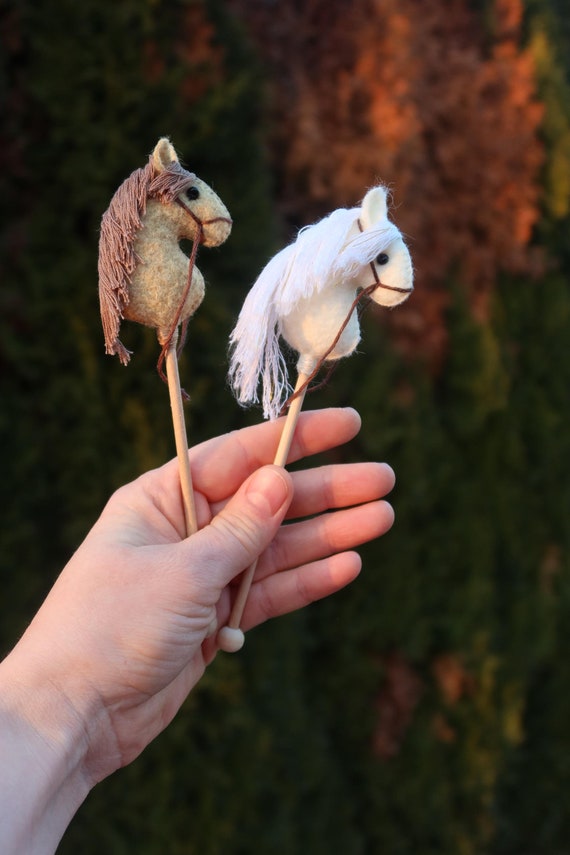Felt Hobby Horse Ornament Sewing Pattern: Animal Stick Doll (PDF/SVG)