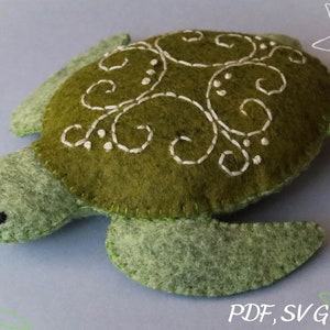 Turtle Sewing Pattern, Felt Ornament PDF SVG, Sea Creature Mobile - Etsy