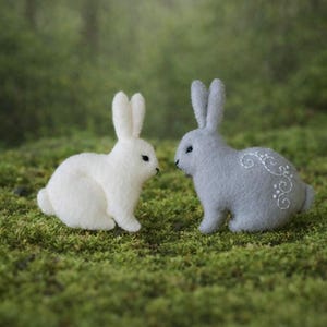 Filz Hase Schnittmuster, Filz Tiere Ornamente, SVG PDF Muster, Osterdeko, Kaninchen Spielzeug mit Stickerei, Weihnachtsschmuck, Girlande