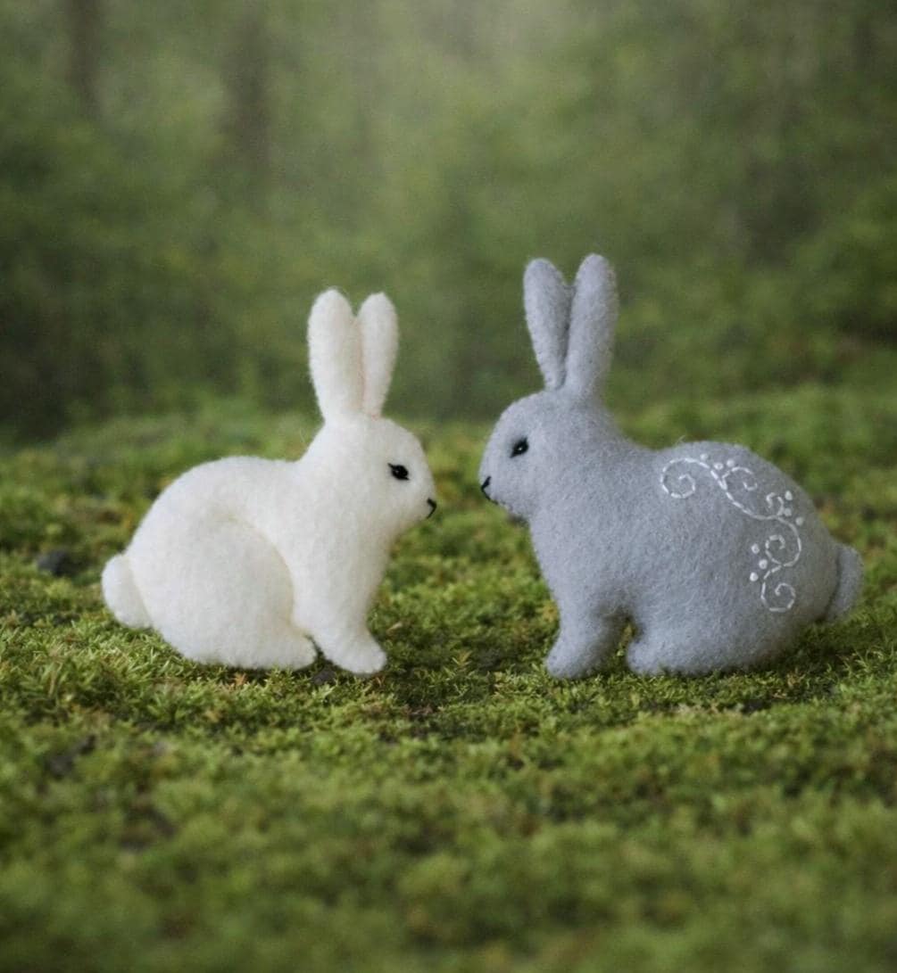 Felt Bunny sewing pattern, felt animals ornaments, SVG PDF patterns, Easter decor, rabbit toy with embroidery, Christmas ornaments, garland