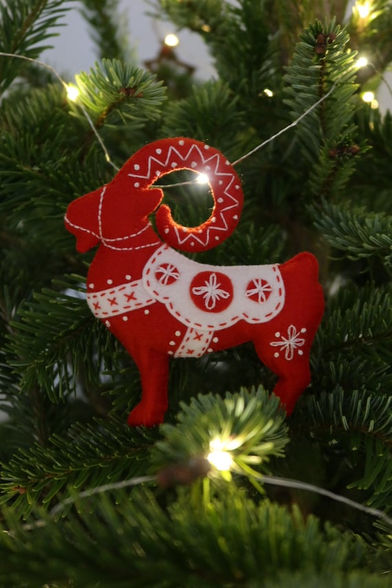 Christmas Goat Sewing Pattern, Felt Julbock PDF SVG Pattern