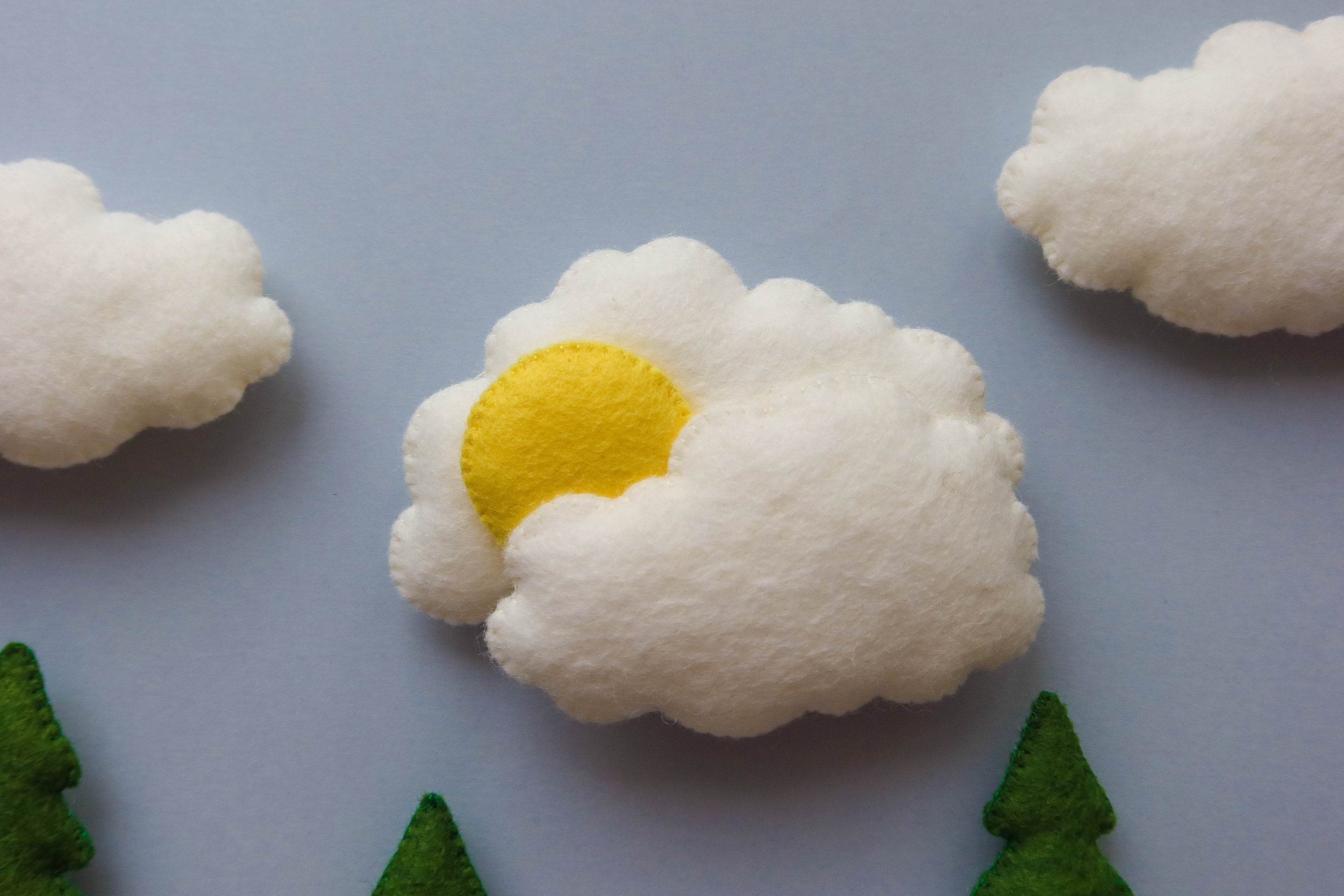 Tree, Clouds, Sun Sewing Pattern, PDF SVG Felt Patterns, Baby Mobile ...