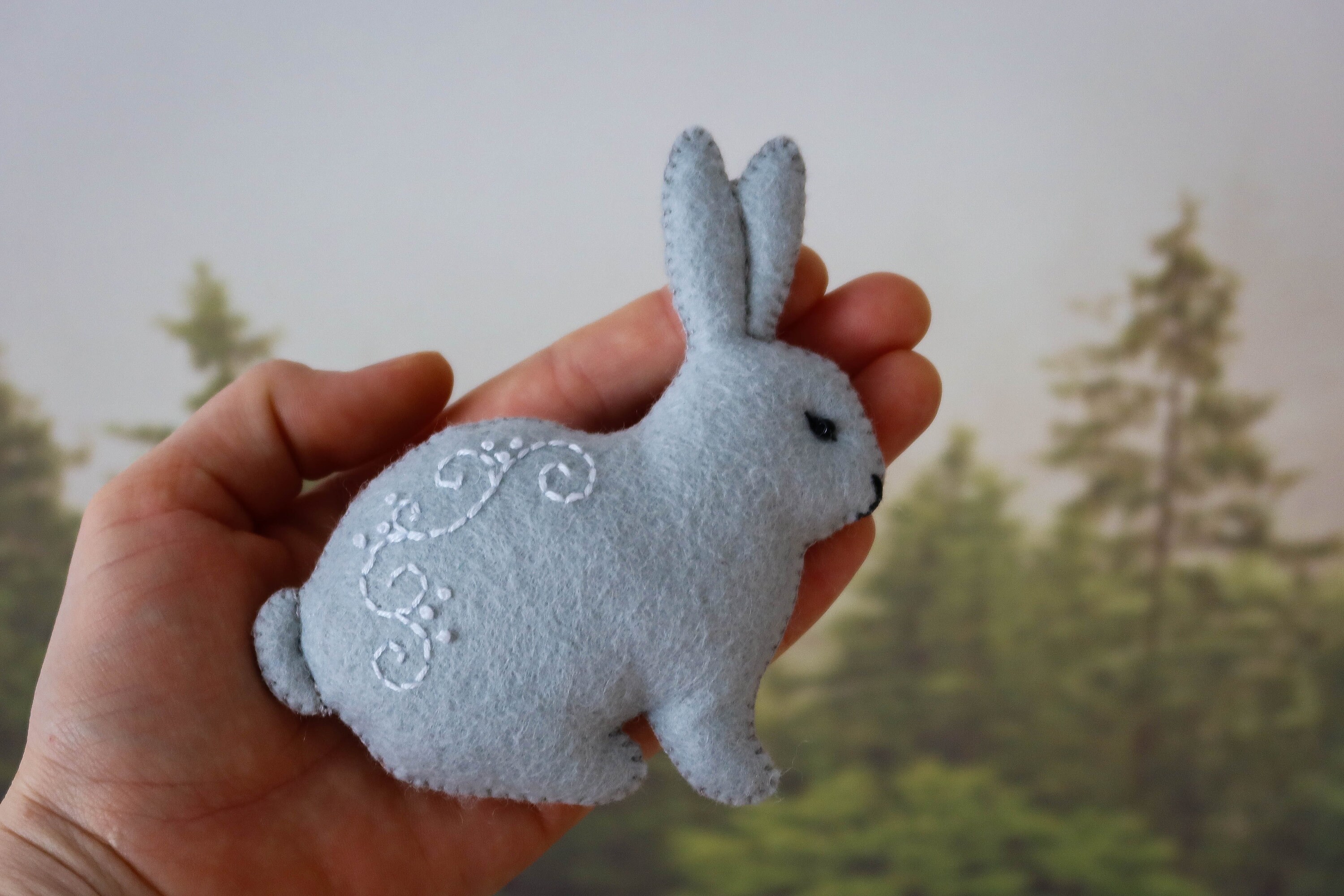 Felt Bunny Sewing Pattern, Felt Animals Ornaments, SVG PDF Patterns ...