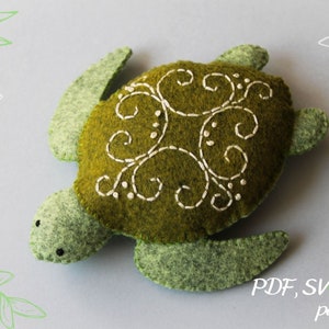 Turtle Sewing Pattern, Felt Ornament PDF SVG, Sea Creature Mobile - Etsy