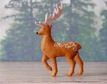 Deer sewing pattern,felt animals, felt ornament, Christmas ornament, Woodland Deer, Waldorf Toys, DIY Craft Tutorial,  PDF SVG felt pattern