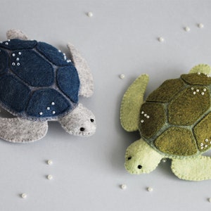 Felt Sea Turtle sewing pattern, felt ornament, Ocean pattern, SVG PDF Pattern, baby mobile, felt animals, Blue turtle, Christmas ornament