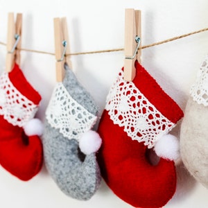 Mini Christmas Stockings sewing pattern, Christmas ornament, felt pattern, felt garland, home decor, christmas clearance image 8