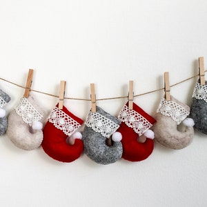 Mini Christmas Stockings sewing pattern, Christmas ornament, felt pattern, felt garland, home decor, christmas clearance image 4