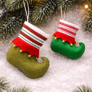 Elf stocking sewing pattern, PDF SVG felt patterns, Gift Money and Card Holder, Christmas ornaments, Christmas decor, Christmas clearance