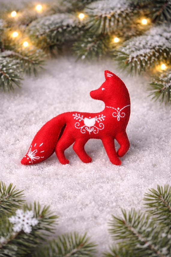 ハンドメイド ヨーヨーキルト ホビーラホビーレXmasコットン くま スノーマン Felt Fox Sewing Pattern: Scandinavian Christmas Ornament (SVG PDF