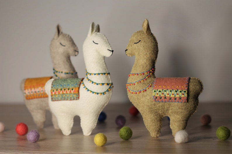 Llama Felt Sewing Pattern PDF SVG Christmas Ornaments Felt - Etsy Australia